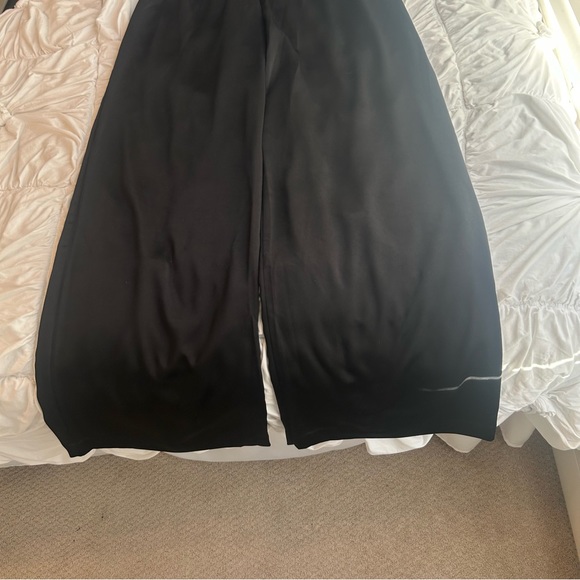 Express Wide Leg Super High Rise Black Satin Pants - Picture 2 of 6